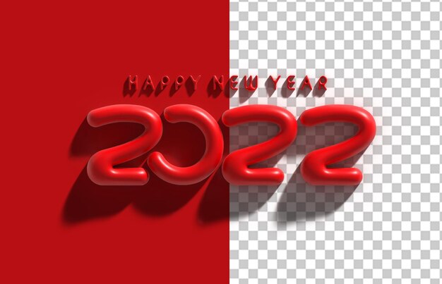 Render 3D Feliz Año Nuevo 2022 Archivo Psd Transparente