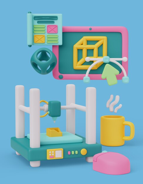 Render 3D de fondo de diseño gráfico vertical
