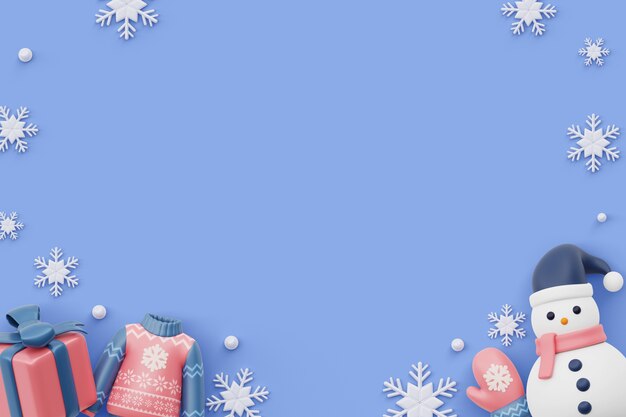 Render 3D de fondo de invierno