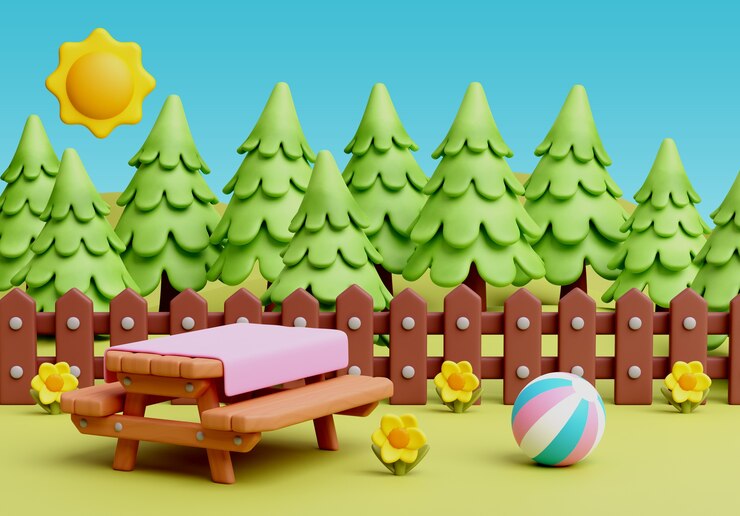 PSD Gratis render 3d ilustrasi lanskap