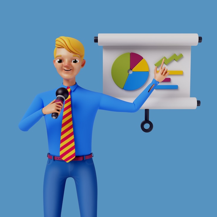 PSD Gratis render 3d karakter businessman