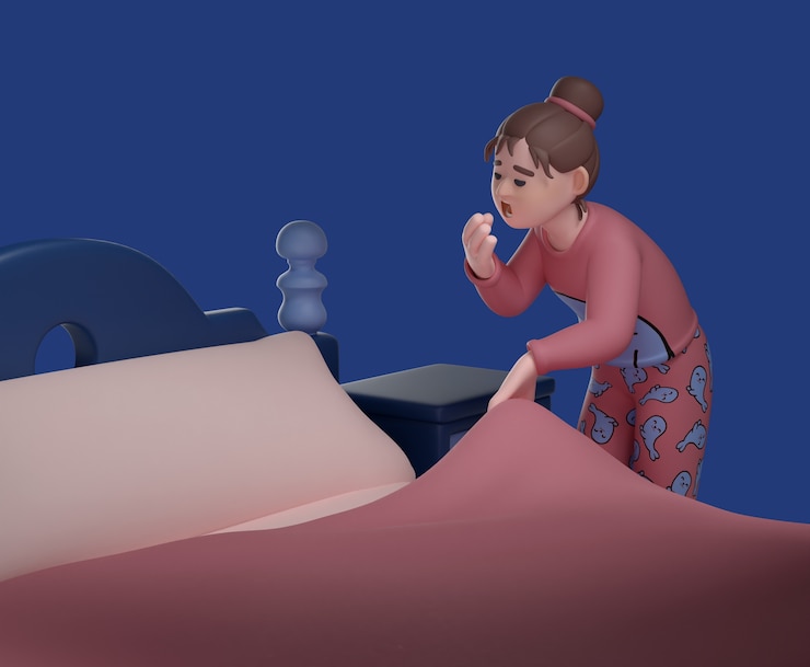 PSD Gratis render 3d karakter di malam hari