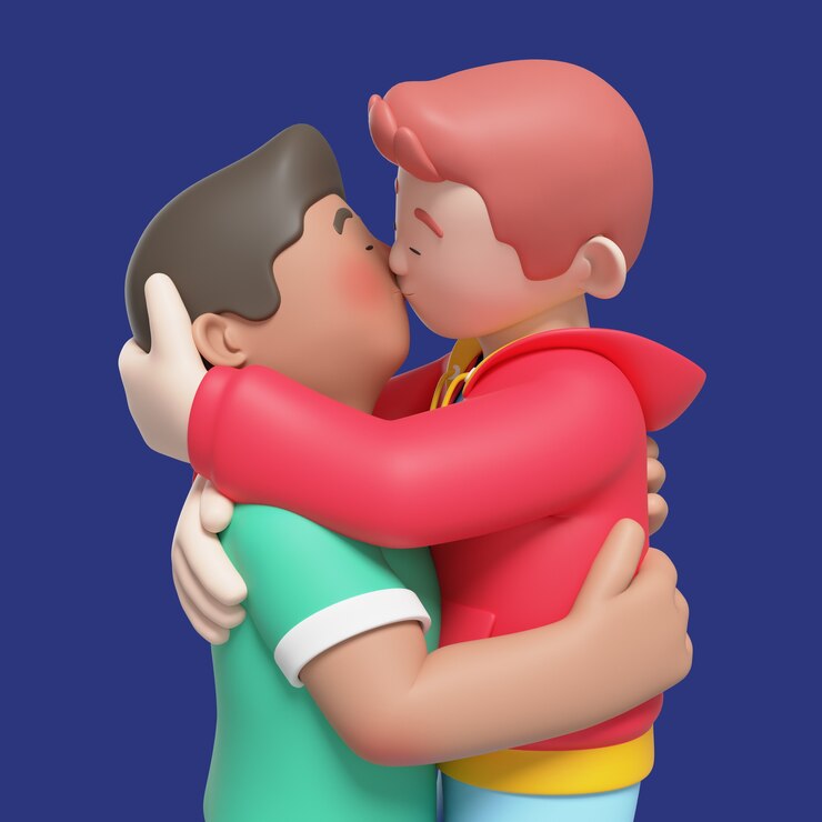 PSD Gratis render 3d pasangan gay
