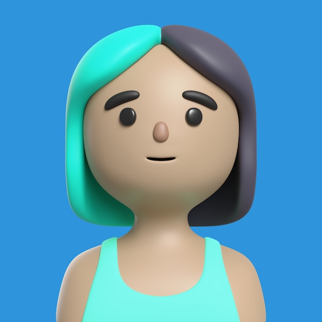 Render 3D del personaje de avatar