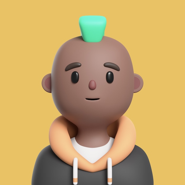 Render 3D del personaje de avatar