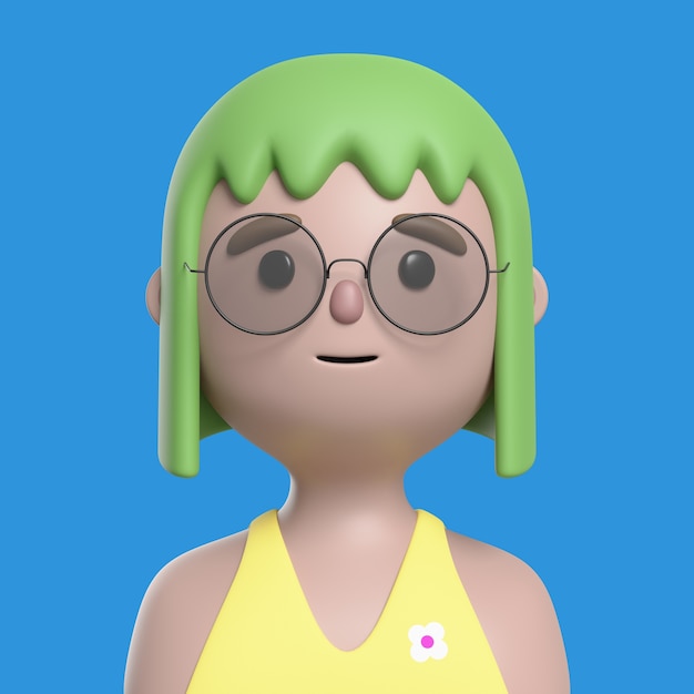 Render 3D del personaje de avatar