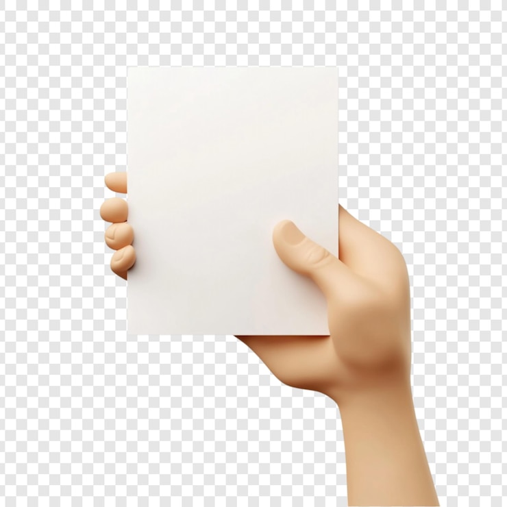 PSD Gratis render 3d tangan memegang mockup kartu putih kosong untuk iklan dan presentasi desain