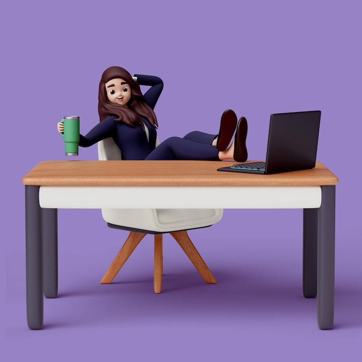 PSD Gratis render 3d wanita bisnis