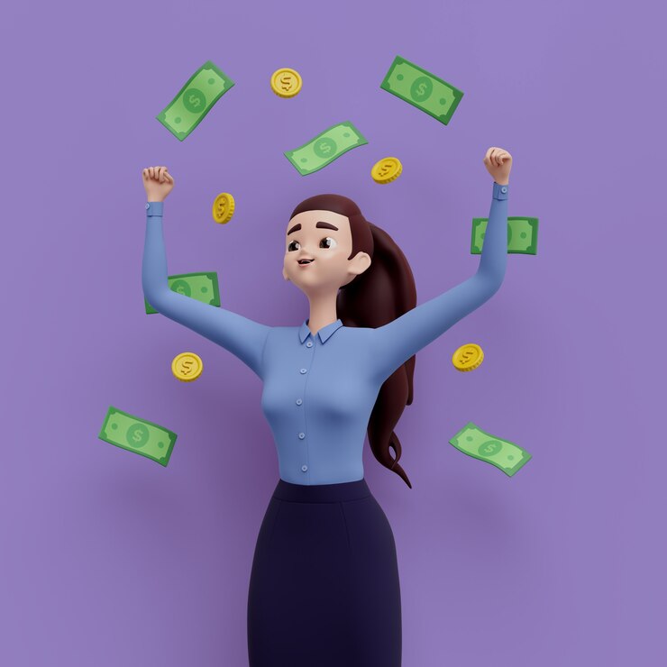PSD Gratis render 3d wanita bisnis