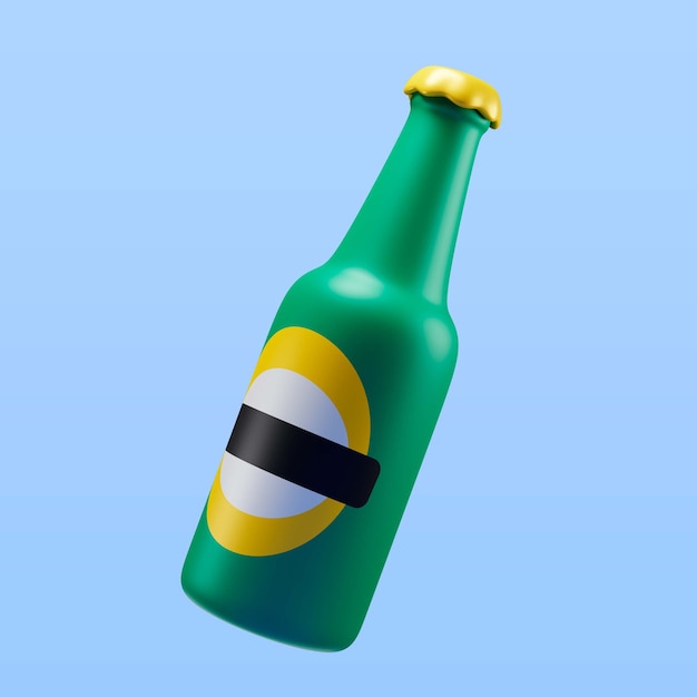 Render de icono de botella de día de san patricio