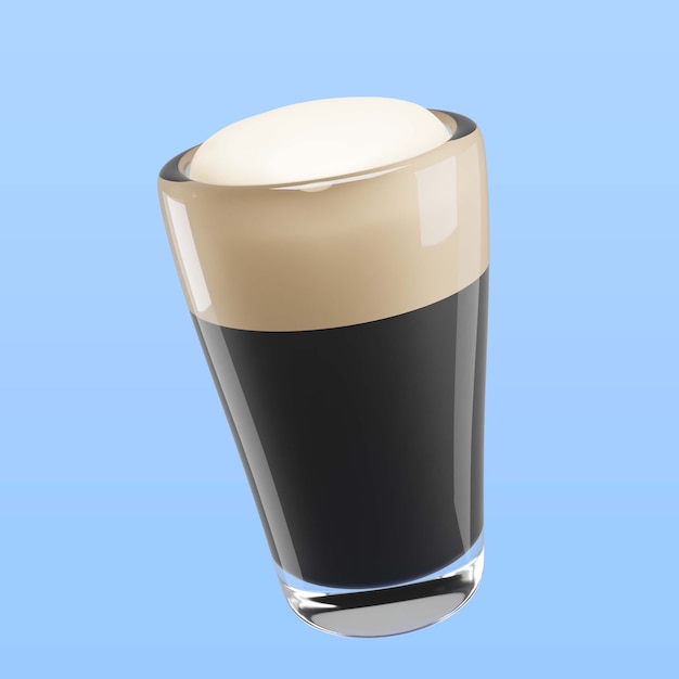 Render de icono de cerveza negra del día de san patricio