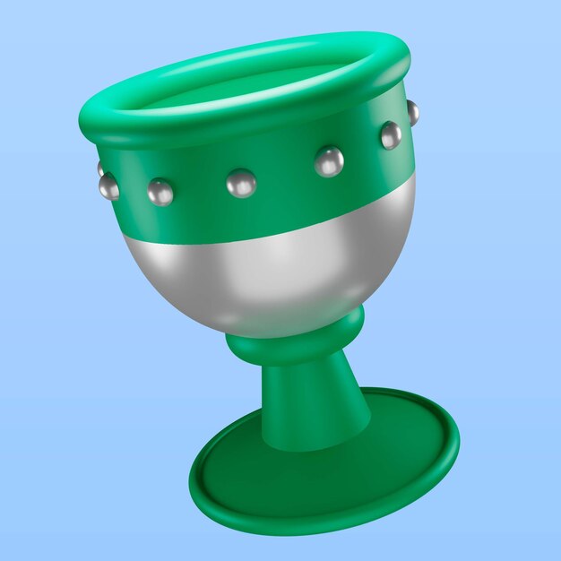 Render de icono de copa verde del día de san patricio