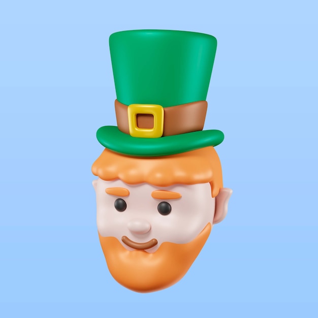 PSD gratuito render de icono de duende del día de san patricio