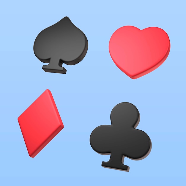 Render de icono de formas de tarjetas de casino