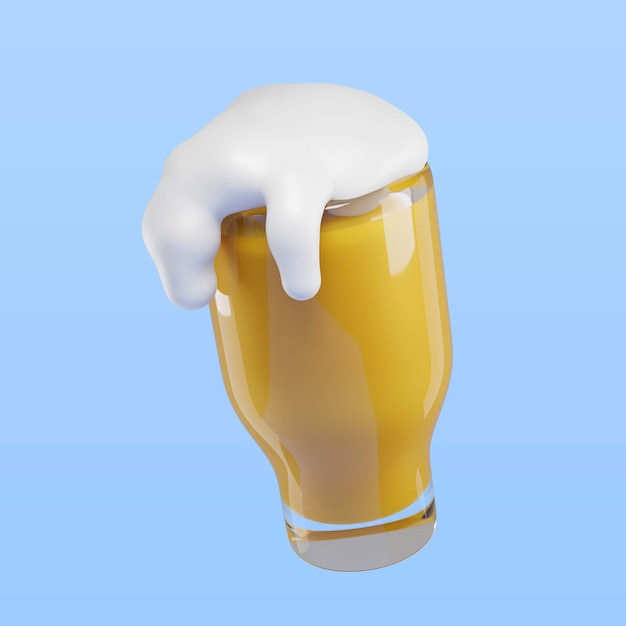 Render de icono de vaso de cerveza del día de san patricio