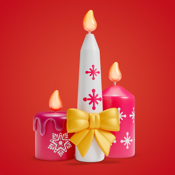 PSD gratuito rendering 3d del design dell'icona delle candele
