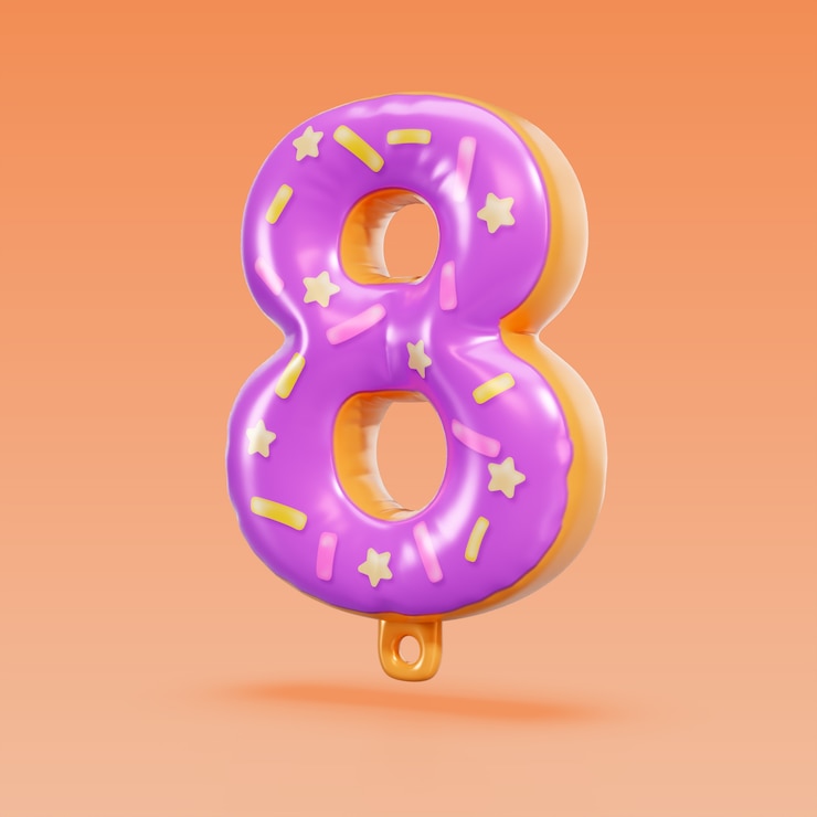 PSD gratuito rendering 3d del numero del palloncino