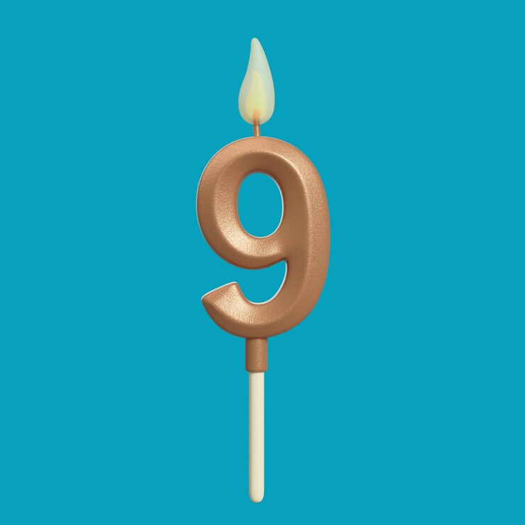 PSD gratuito rendering 3d del numero di candele della torta di compleanno