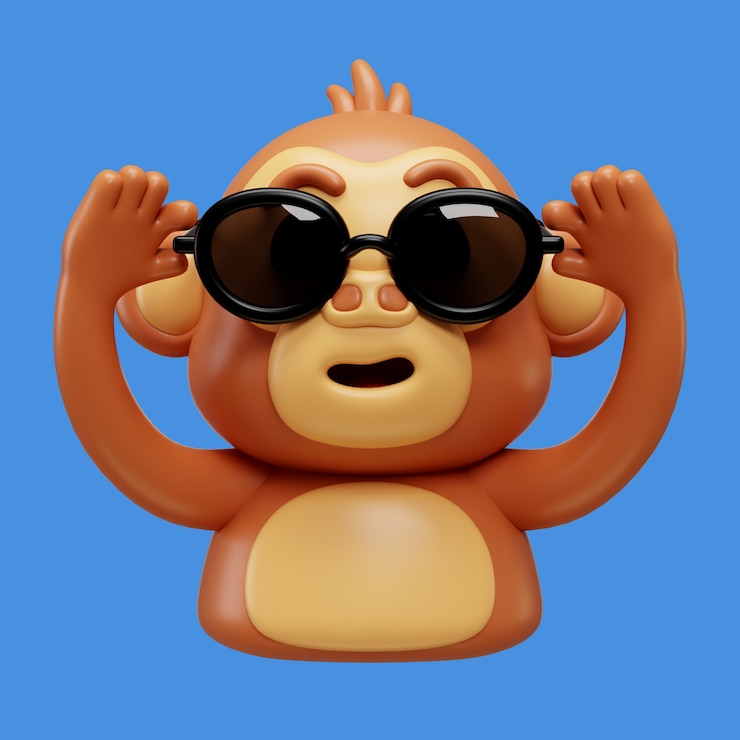PSD gratuito rendering 3d dell'emoji della scimmia