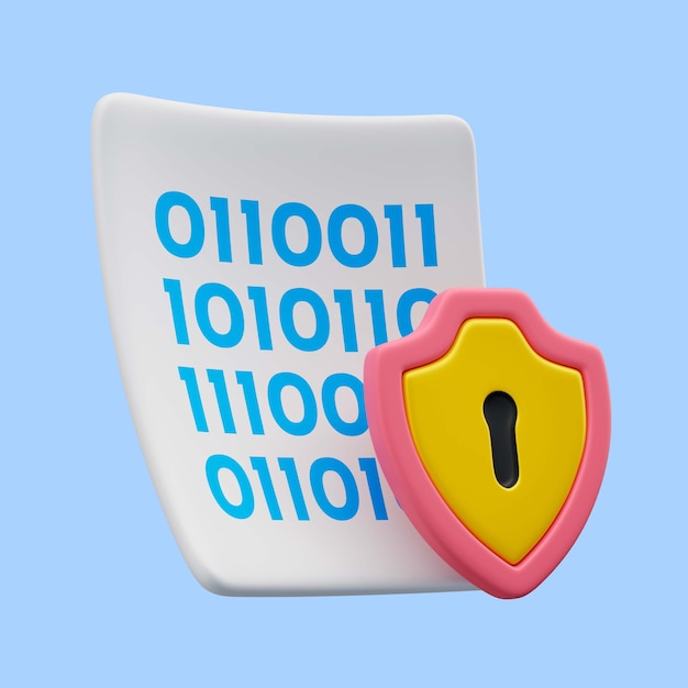 Rendering 3d dell'icona bitcoin di file sicuri