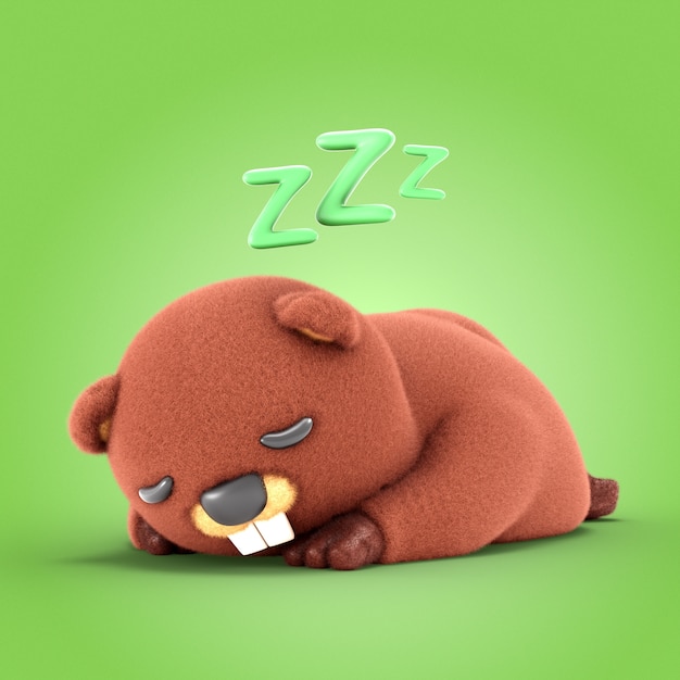Rendering 3D dell'icona del giorno della marmotta