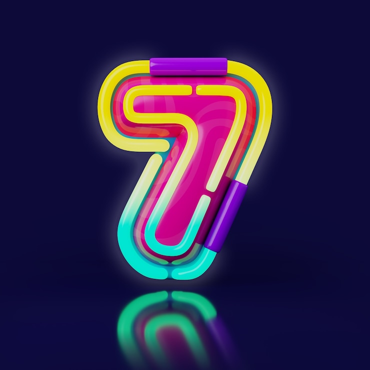 PSD gratuito rendering 3d dell'icona del numero al neon