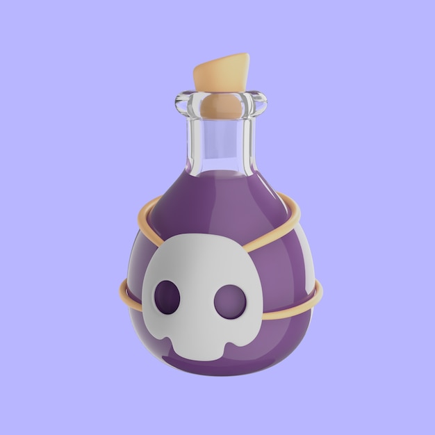 Rendering 3d dell'icona del veleno di Halloween