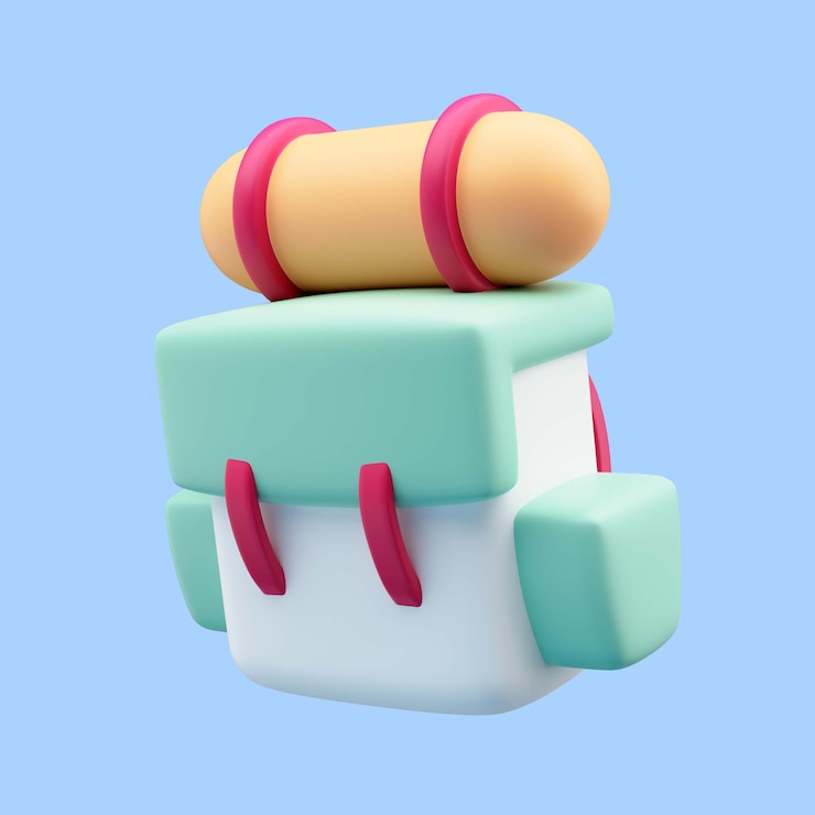 PSD gratuito rendering 3d dell'icona del viaggio in zaino