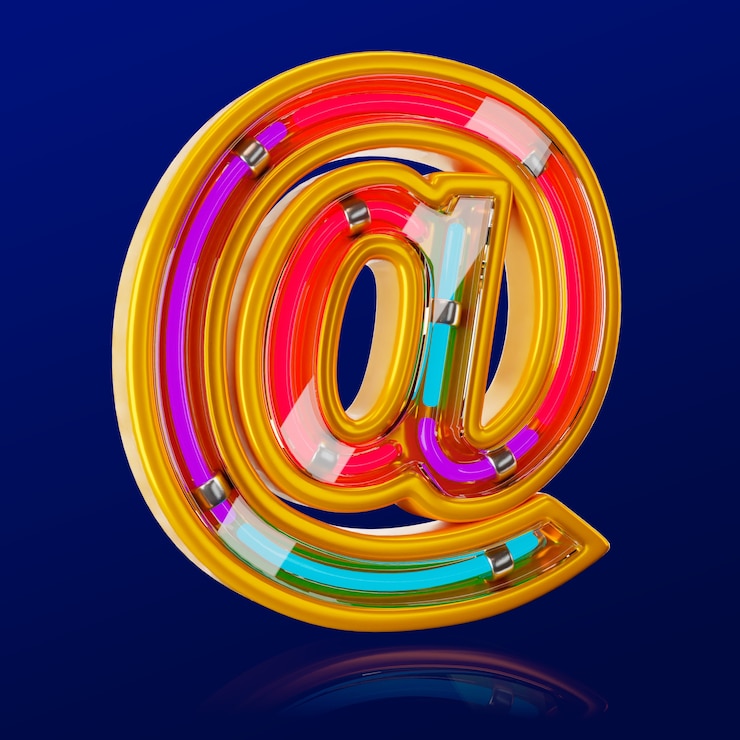 PSD gratuito rendering 3d dell'icona della lettera al neon