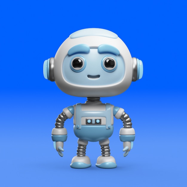 Rendering 3D dell'icona di un robot carino