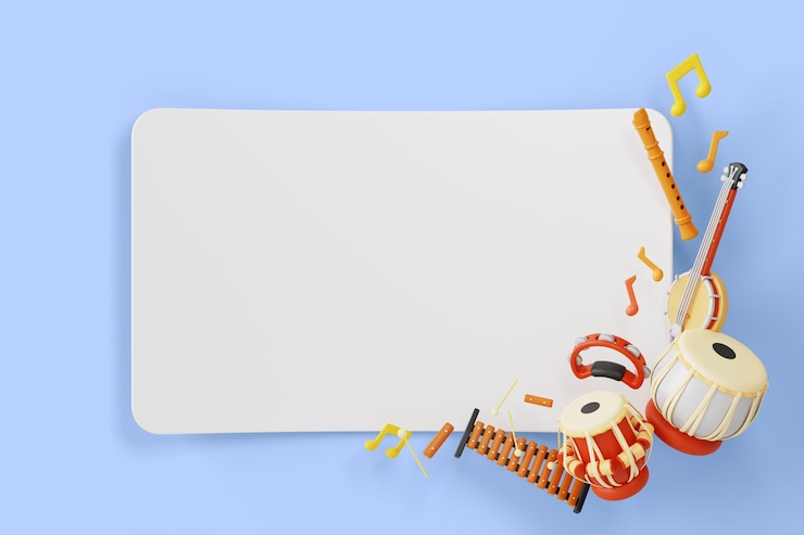 PSD gratuito rendering 3d della musica sullo sfondo del banner vuoto