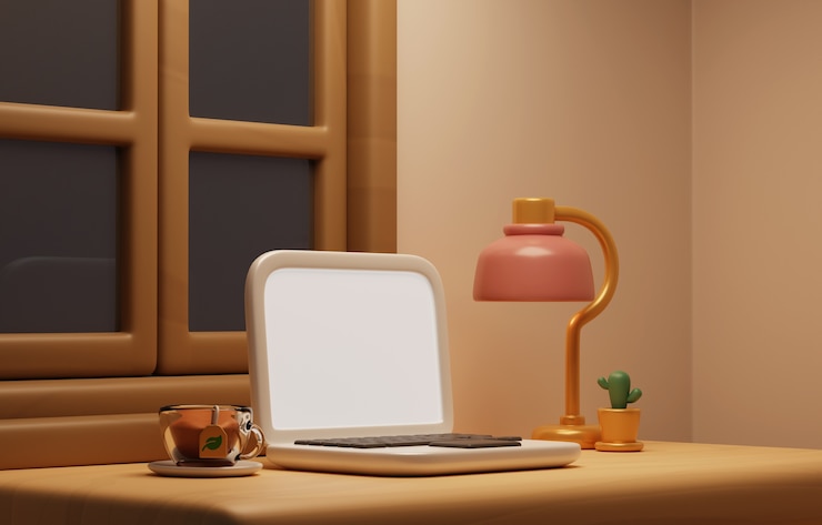 PSD gratuito rendering 3d della tavola da notte sullo sfondo della natura morta