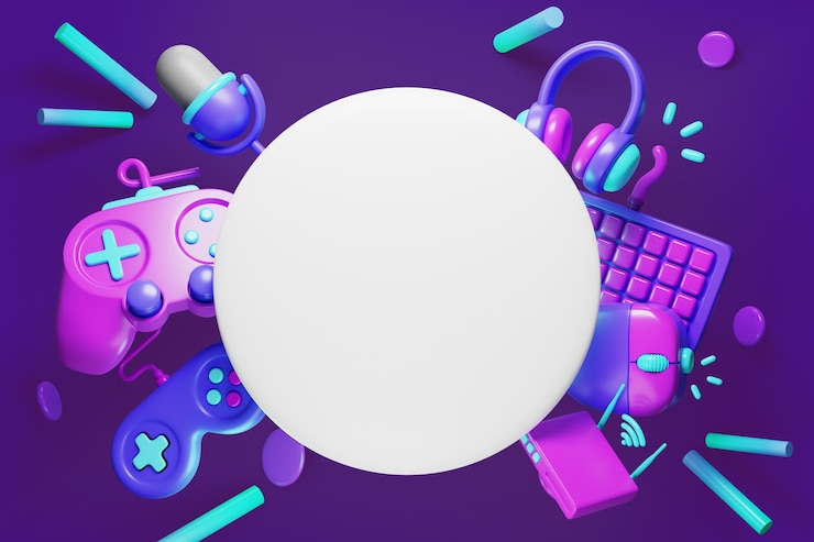 PSD gratuito rendering 3d dello sfondo del banner vuoto delle vendite di giochi
