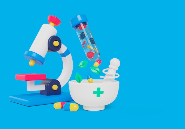 Rendering 3D dello sfondo sanitario
