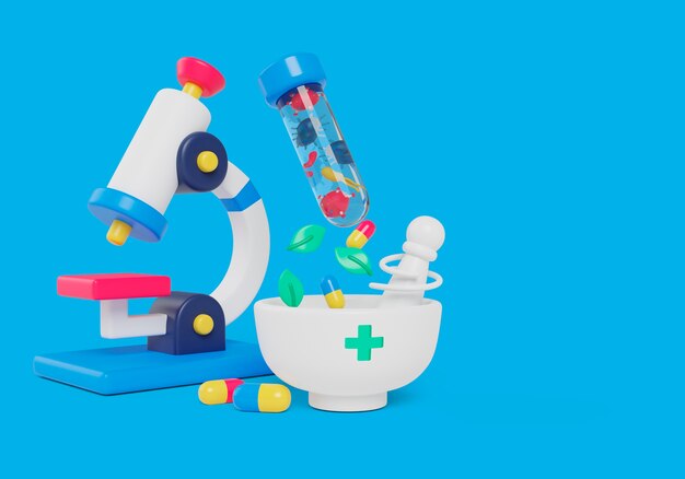 Rendering 3D dello sfondo sanitario