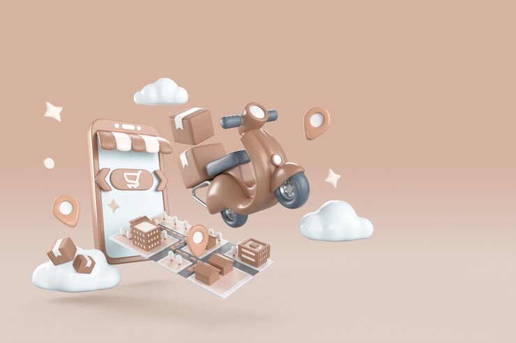 PSD gratuito rendering 3d di acquisti online