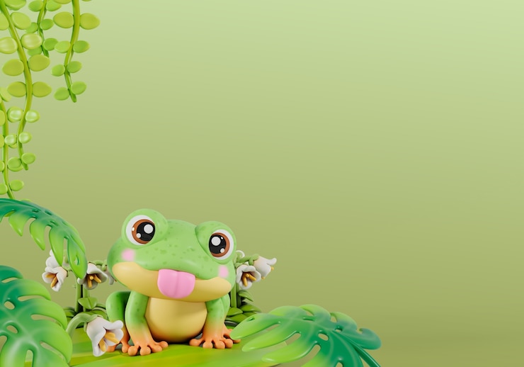 PSD gratuito rendering 3d di animali kawaii natura morta