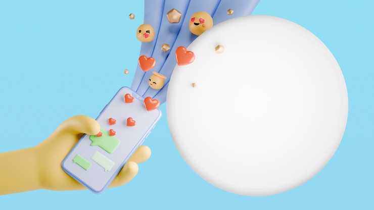PSD gratuito rendering 3d di elementi dei social media