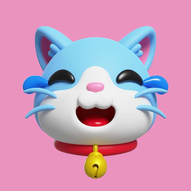 PSD gratuito rendering 3d di emoji gatto