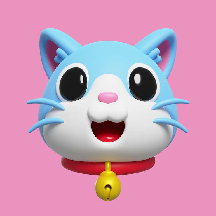 PSD gratuito rendering 3d di emoji gatto