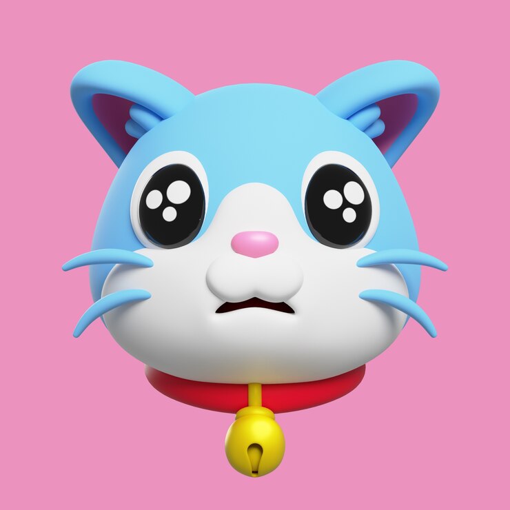PSD gratuito rendering 3d di emoji gatto