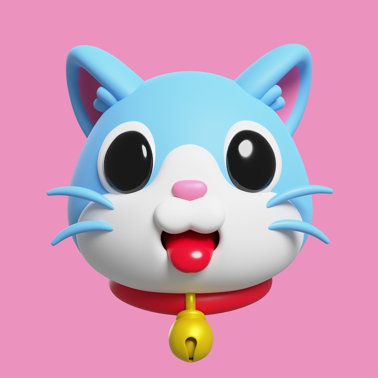 PSD gratuito rendering 3d di emoji gatto