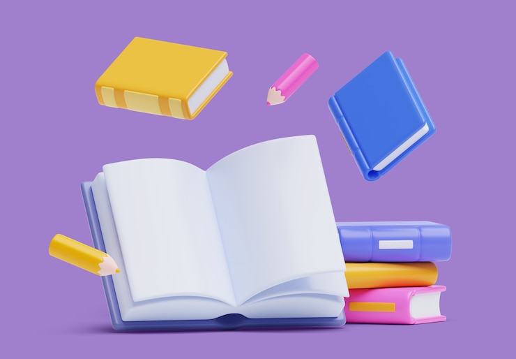 PSD gratuito rendering 3d di libri e notebook vendite sfondo banner vuoto
