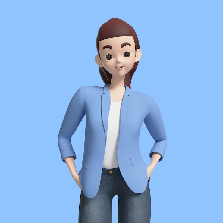 PSD gratuito rendering 3d di una donna d'affari che posa