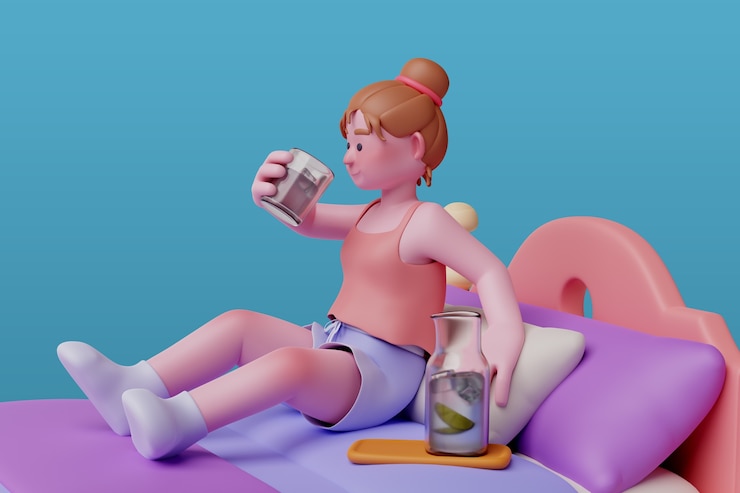 PSD gratuito rendering 3d di una persona di notte