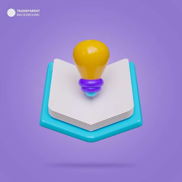 Rendering 3d isolato icona del libro di istruzione