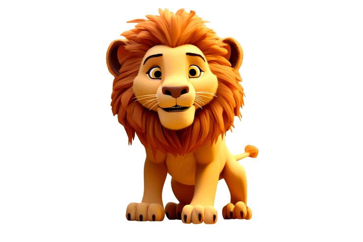 PSD gratuito rendering en 3d del león aislado