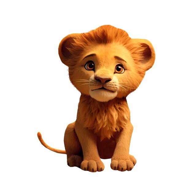 Rendering en 3D del león aislado