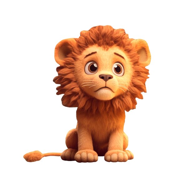 Rendering en 3D del león aislado
