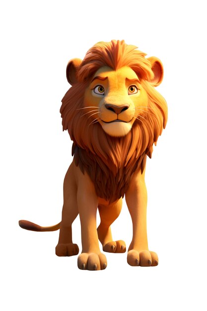 Rendering en 3D del león aislado